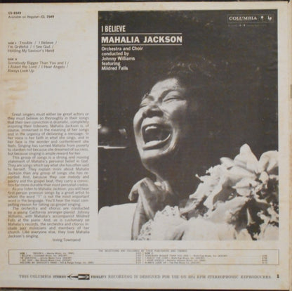 Mahalia Jackson : I Believe (LP,Album,Repress,Stereo)