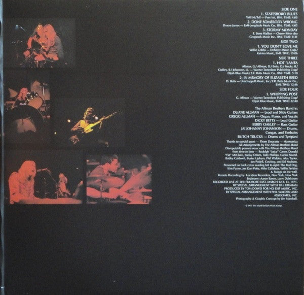 Allman Brothers Band, The : The Allman Brothers Band Live At The Fillmore East (LP,Album,Reissue,Stereo)