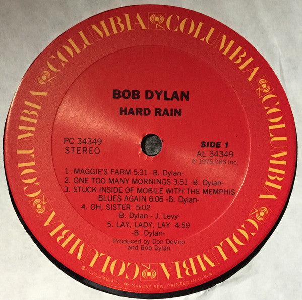 Bob Dylan : Hard Rain (LP,Album,Stereo)