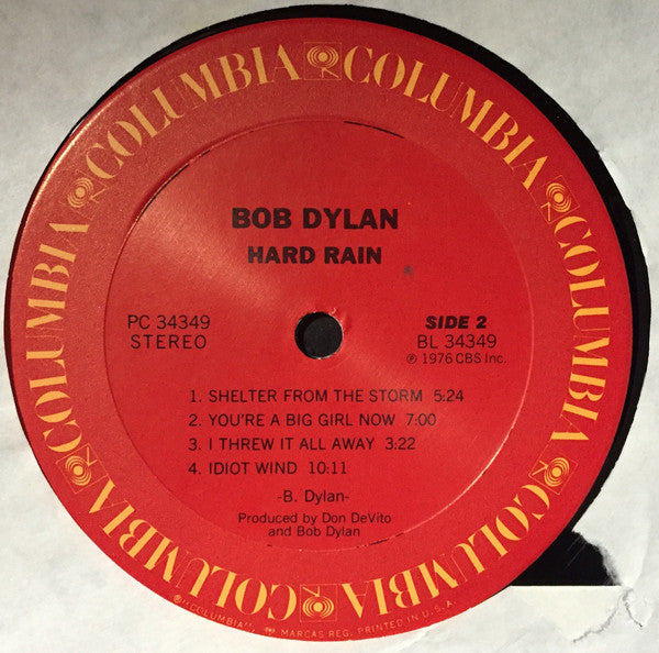 Bob Dylan : Hard Rain (LP,Album,Stereo)