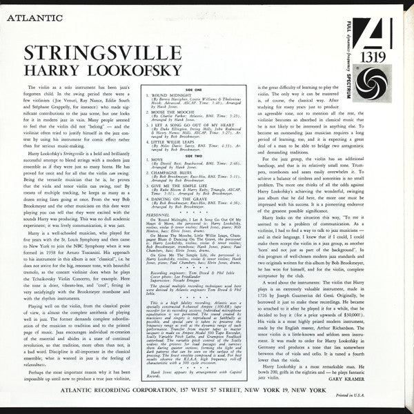 Harry Lookofsky : Stringsville (LP,Album,Mono)