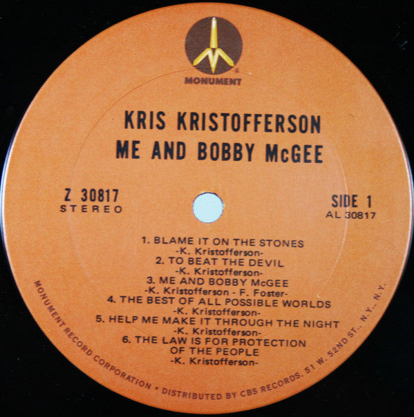 Kris Kristofferson : Me And Bobby McGee (LP,Album,Reissue)