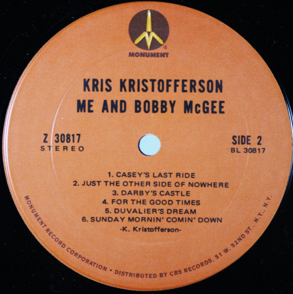 Kris Kristofferson : Me And Bobby McGee (LP,Album,Reissue)