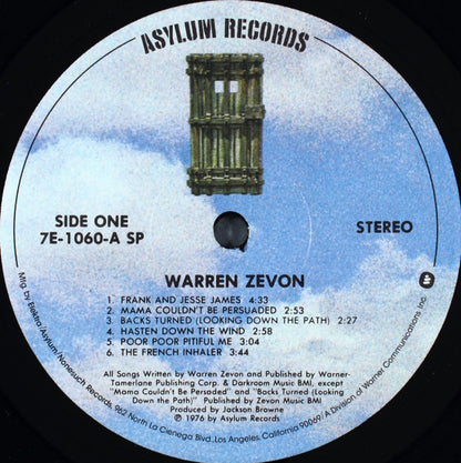 Warren Zevon : Warren Zevon (LP,Album,Stereo)