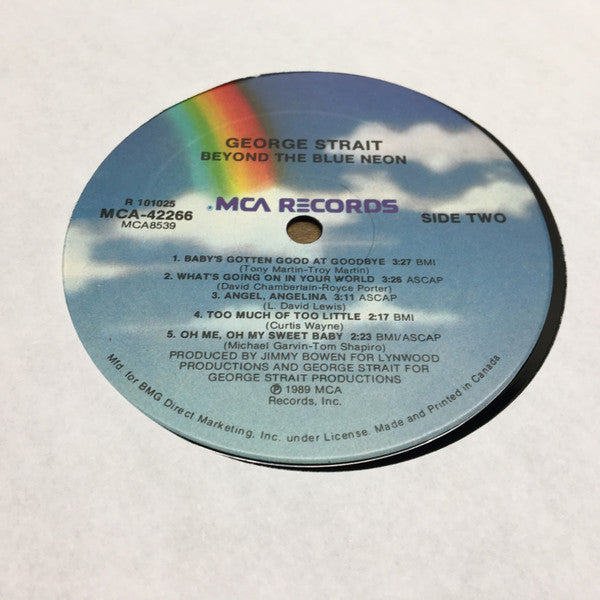 George Strait : Beyond The Blue Neon (LP,Album,Club Edition)