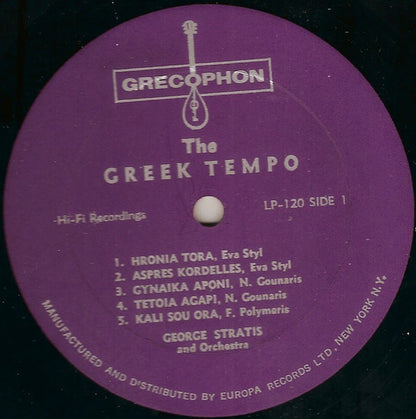 George Stratis Orchestra : The Greek Tempo (LP,Compilation)