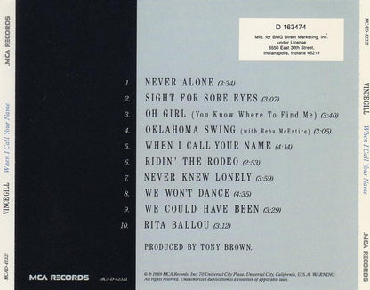 Vince Gill : When I Call Your Name (Album,Club Edition)
