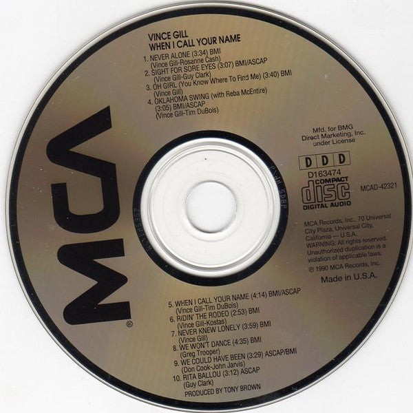 Vince Gill : When I Call Your Name (Album,Club Edition)