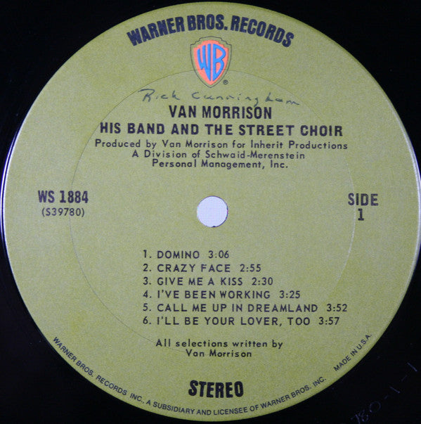 Van Morrison : His Band And The Street Choir (LP,Album,Stereo)