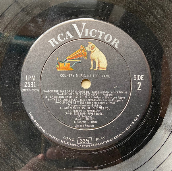 Jimmie Rodgers : Country Music Hall Of Fame (LP,Compilation,Mono)
