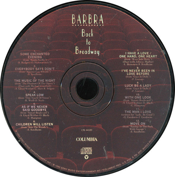 Barbra Streisand : Back To Broadway (Album)