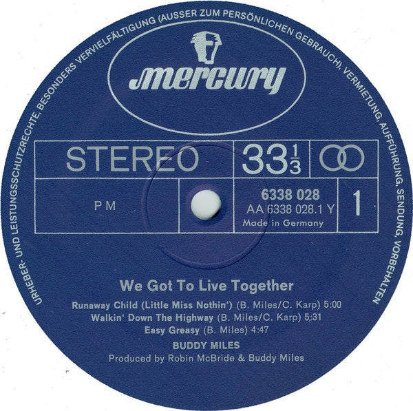 Buddy Miles : We Got To Live Together (LP,Album)