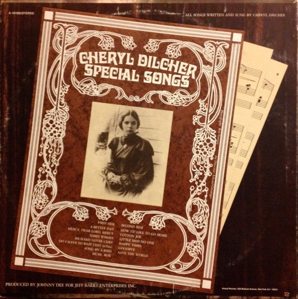 Cheryl Dilcher : Special Songs (LP,Album,Promo)