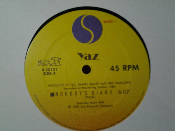 Yazoo : Nobody's Diary / State Farm (12",45 RPM)