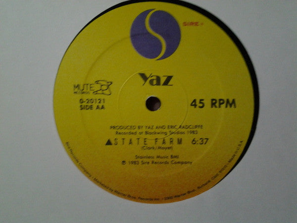 Yazoo : Nobody's Diary / State Farm (12",45 RPM)