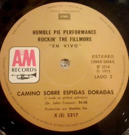 Humble Pie : Performance: Rockin' The Fillmore En Vivo (LP,Album,Stereo)