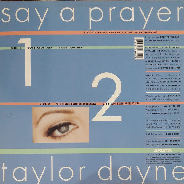 Taylor Dayne : Say A Prayer (12",33 ⅓ RPM)