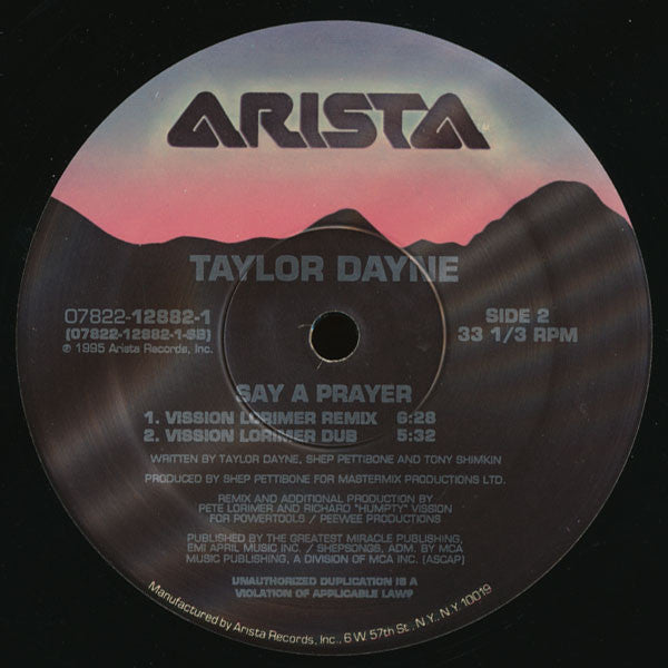 Taylor Dayne : Say A Prayer (12",33 ⅓ RPM)