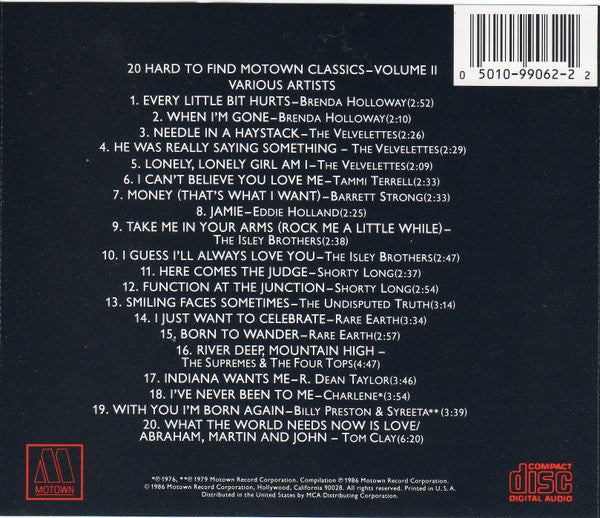 Various : 20 Hard-To-Find Motown Classics, Volume II (Compilation)