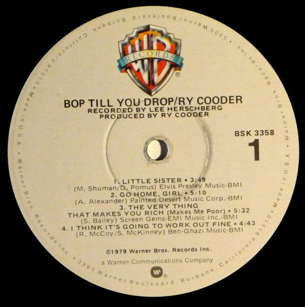 Ry Cooder : Bop Till You Drop (LP,Album)