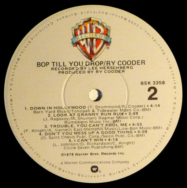 Ry Cooder : Bop Till You Drop (LP,Album)