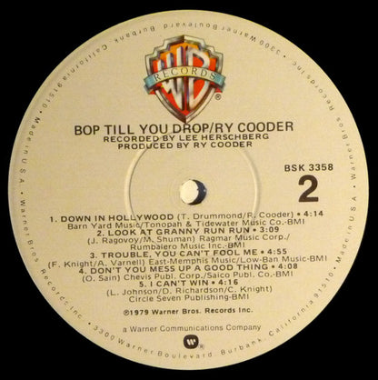 Ry Cooder : Bop Till You Drop (LP,Album)