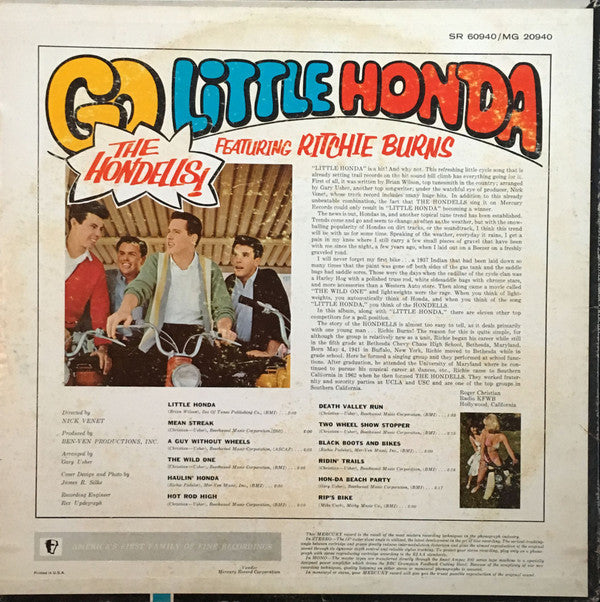 Hondells, The : Go Little Honda (LP,Album,Mono)