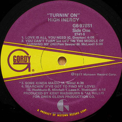 High Inergy : Turnin' On (LP,Album)