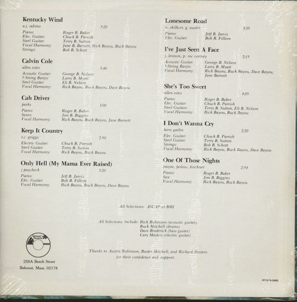 Rick Robinson And The Bayou Boys : Rick Robinson And The Bayou Boys (LP,Album)