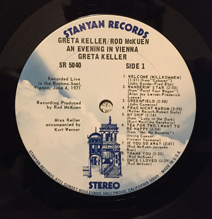 Greta Keller & Rod McKuen : An Evening In Vienna (LP,Album,Stereo)