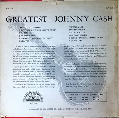 Johnny Cash : Greatest! (LP,Album,Mono)