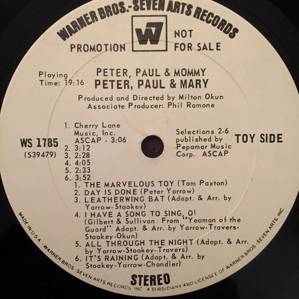 Peter, Paul & Mary : Peter, Paul And Mommy (LP,Album,Promo)