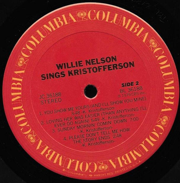 Willie Nelson : Willie Nelson Sings Kristofferson (LP,Album)