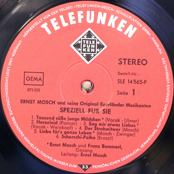 Ernst Mosch Und Seine Original Egerländer Musikanten : Speziell Für Sie (LP,Album)