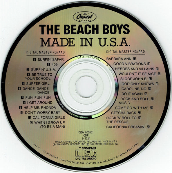 Beach Boys, The : Made In U.S.A. (Compilation,Club Edition,Reissue)
