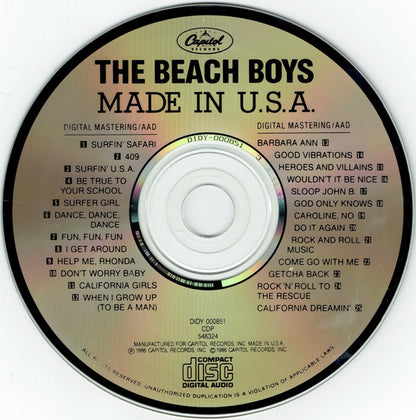 Beach Boys, The : Made In U.S.A. (Compilation,Club Edition,Reissue)