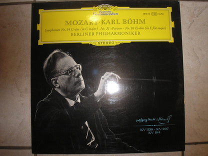 Wolfgang Amadeus Mozart - Berliner Philharmoniker, Karl Böhm : Symphony No. 34, 31 and 26 (12",33 ⅓ RPM,Album,Stereo)