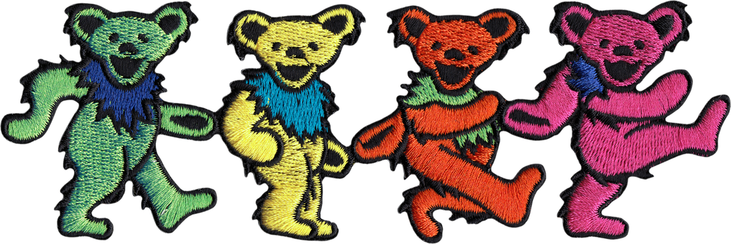 Patch - Grateful Dead - 4 Dancing Jerry Bears 6.25" 60s Rock