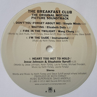 Various : The Breakfast Club (Original Motion Picture Soundtrack) (LP,Album,Reissue)