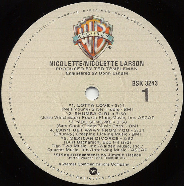 Nicolette Larson : Nicolette (LP,Album)