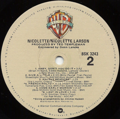 Nicolette Larson : Nicolette (LP,Album)