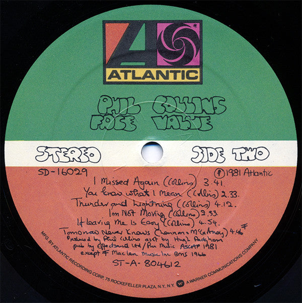 Phil Collins : Face Value (LP,Album)