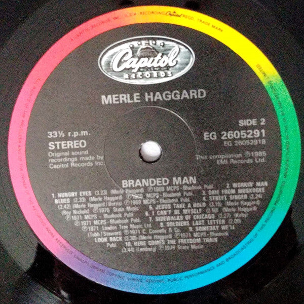 Merle Haggard : Branded Man (Featuring 20 Top 10 Country Hits) (LP,Compilation)