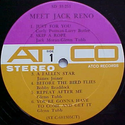 Jack Reno : Meet Jack Reno (LP,Album,Stereo)