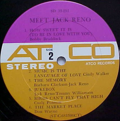 Jack Reno : Meet Jack Reno (LP,Album,Stereo)