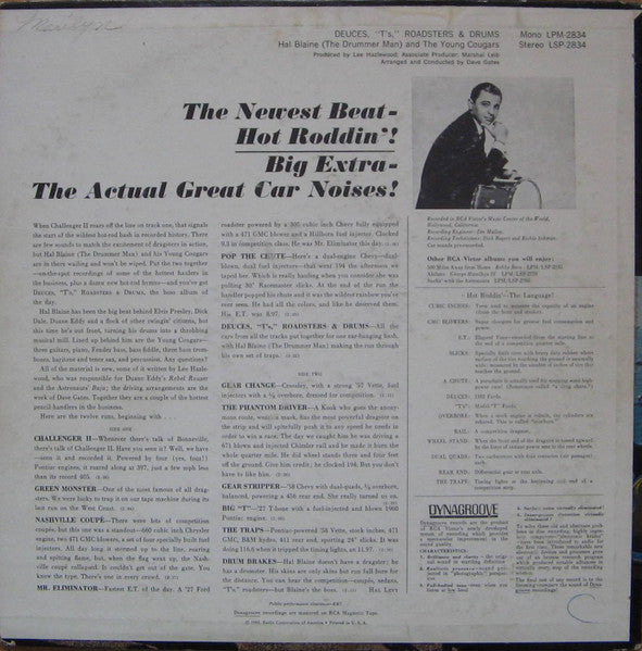 Hal Blaine & The Young Cougars : Deuces, "T's," Roadsters & Drums (LP,Album,Stereo)
