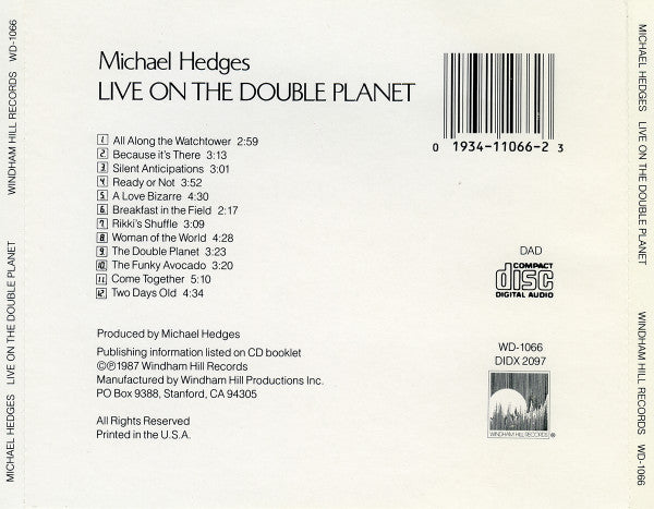 Michael Hedges : Live On The Double Planet (Album,Repress)