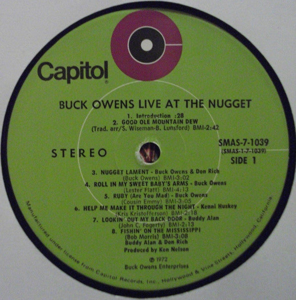Buck Owens : Live At The Nugget (LP,Album,Club Edition)