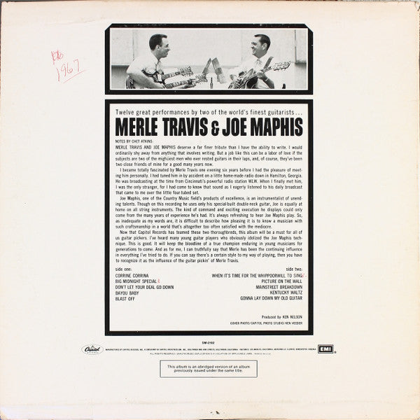 Merle Travis & Joe Maphis : Merle Travis & Joe Maphis (LP,Reissue,Stereo)