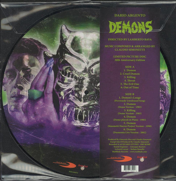 Claudio Simonetti : Demons (Original Soundtrack) (LP,Album,Limited Edition,Picture Disc,Reissue)